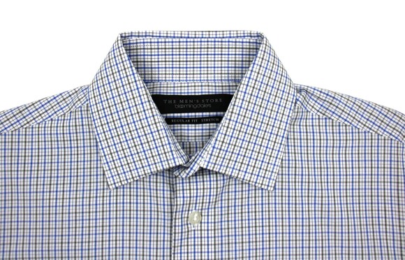 Bloomingdale's Other - Men's‎ Store Bloomingdale's Dress Shirt Mens 14.5 Blue Grey Stretch Long Sleeve